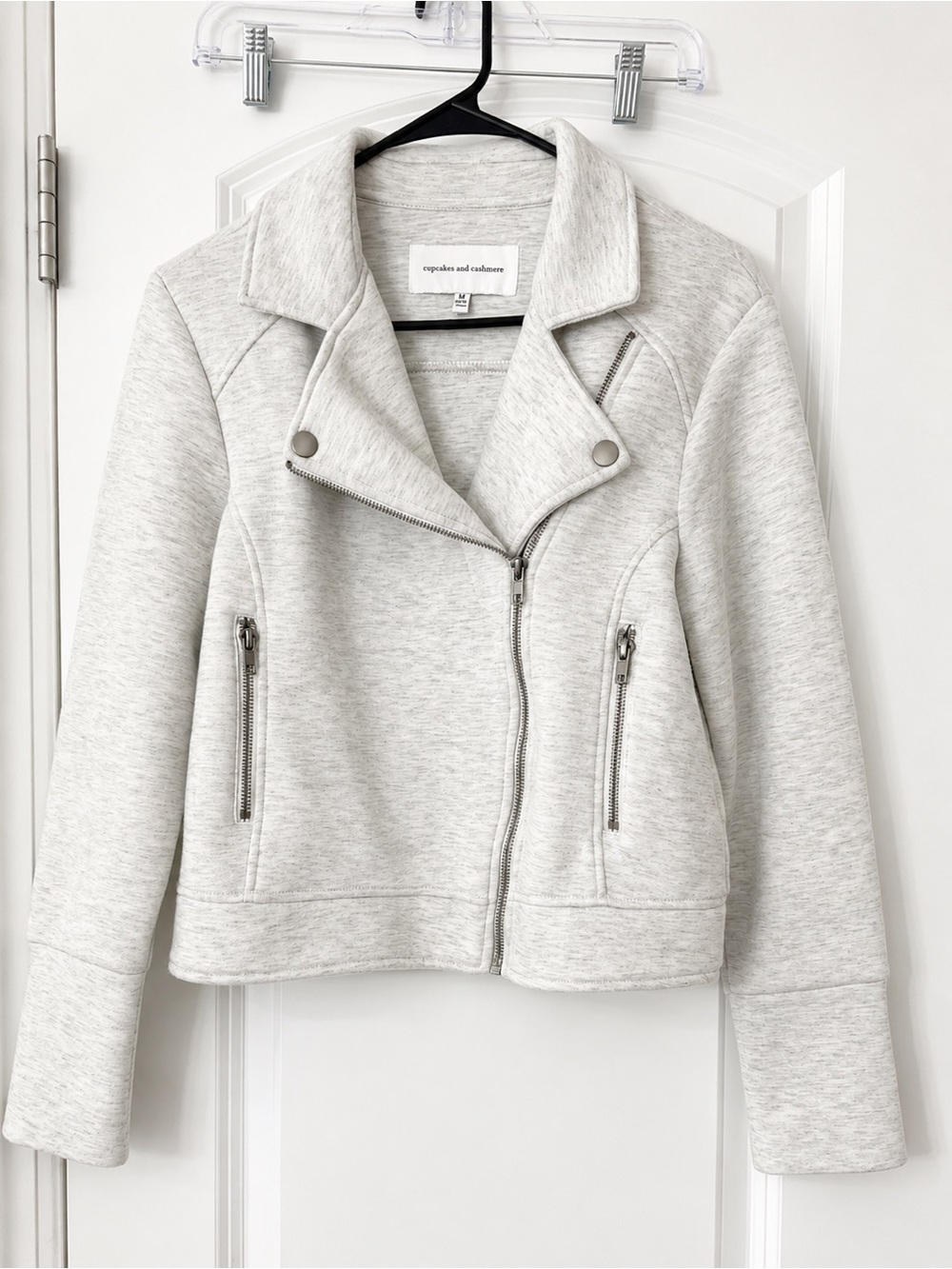Cupcake & Cashmere Women's Light Gray Moto Jacket
